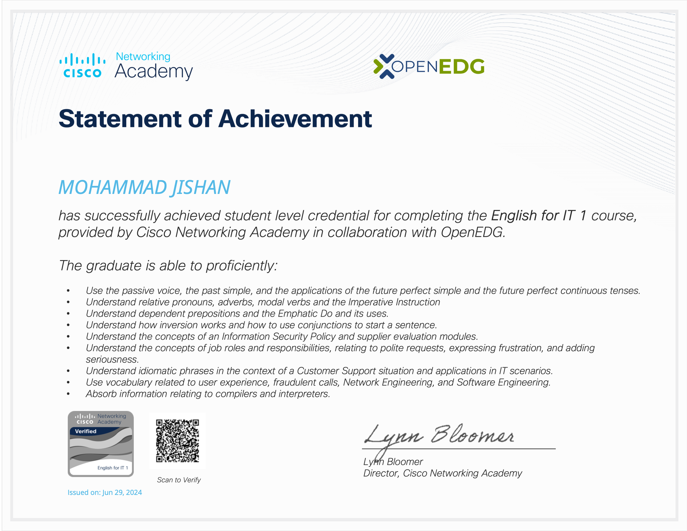 English for IT Certificate